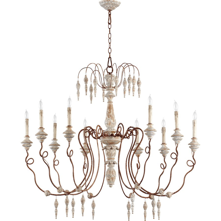 10 Light Chandelier, Grey