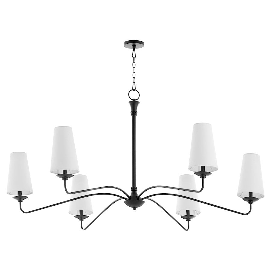 Quorum Euphora 6 Light Chandelier, Matte Black - 636-6-59