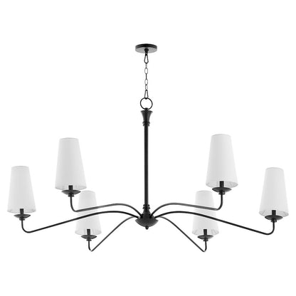 Quorum Euphora 6 Light Chandelier, Matte Black - 636-6-59