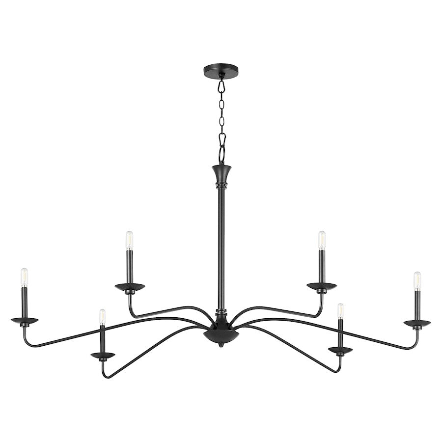 Euphora Linear Chandelier, Matte Black