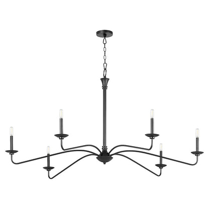 Euphora Linear Chandelier, Matte Black