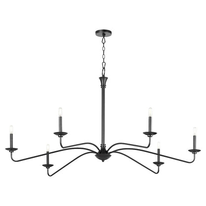 Euphora Linear Chandelier, Matte Black