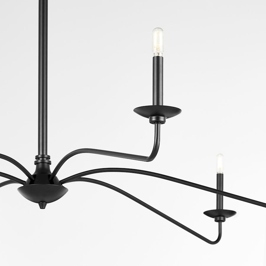 Euphora Linear Chandelier, Matte Black