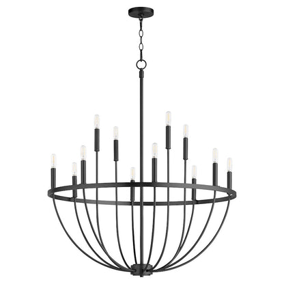 Quorum Tribute 12 Light Chandelier, Matte Black 6374-12-59