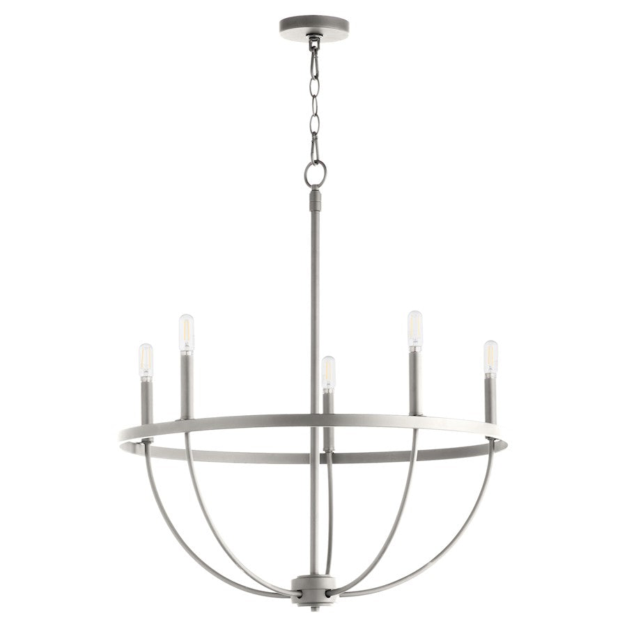 Quorum Tribute 5 Light Chandelier, Satin Nickel 6374-5-65