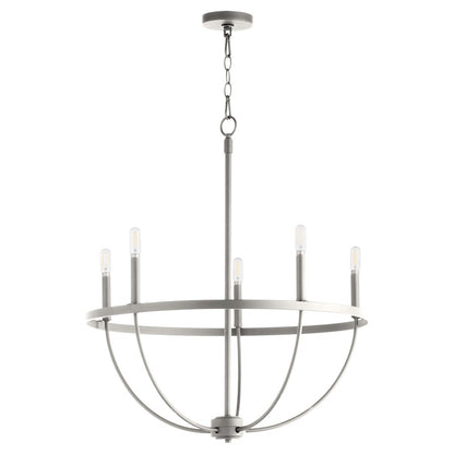 Quorum Tribute 5 Light Chandelier, Satin Nickel 6374-5-65