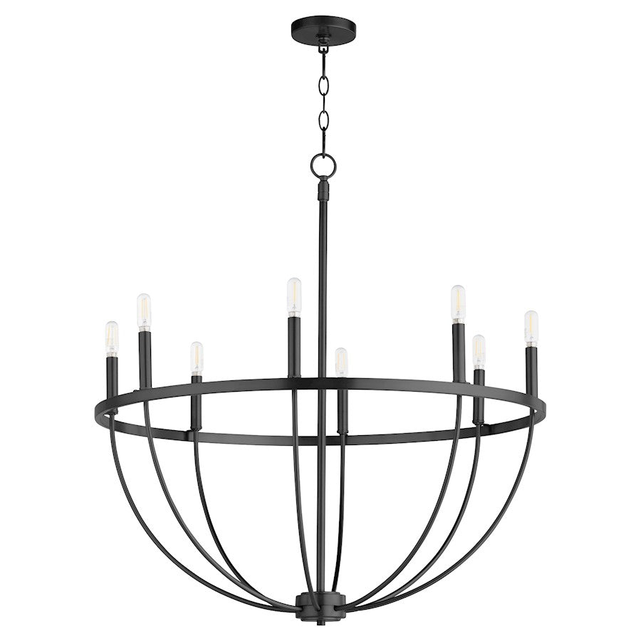 Quorum Tribute 8 Light Chandelier, Matte Black 6374-8-59