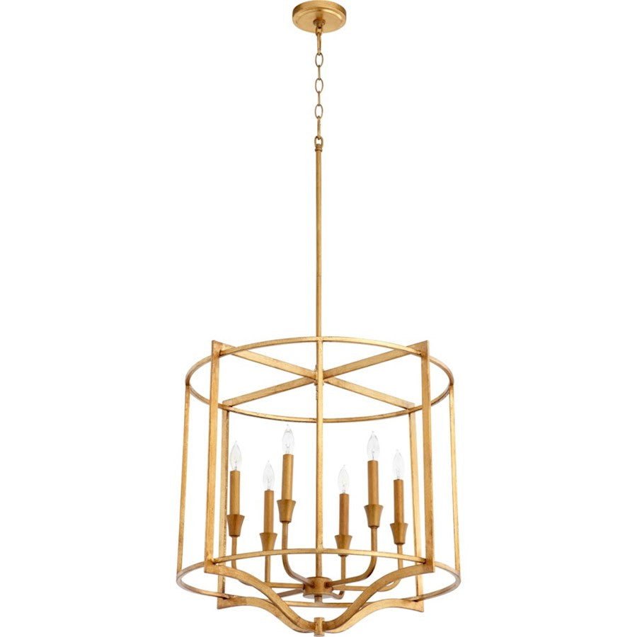 Quorum Marquee 6 Light Nook Pendant, Gold Leaf - 6414-6-74