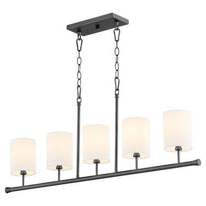 5 Light Linear Chandelier, Matte Black