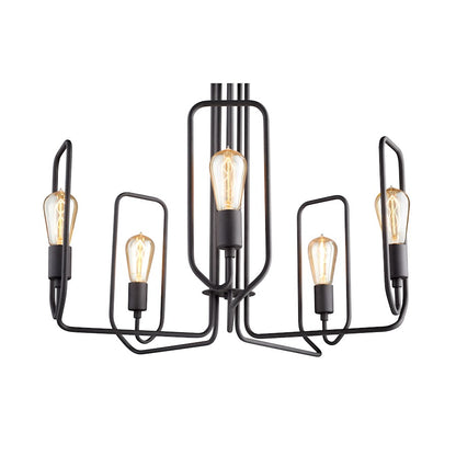 5 Light Chandelier, Noir