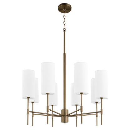 Quorum Hamilton 8 Light Chandelier, Dark Brass/White 663-8-81