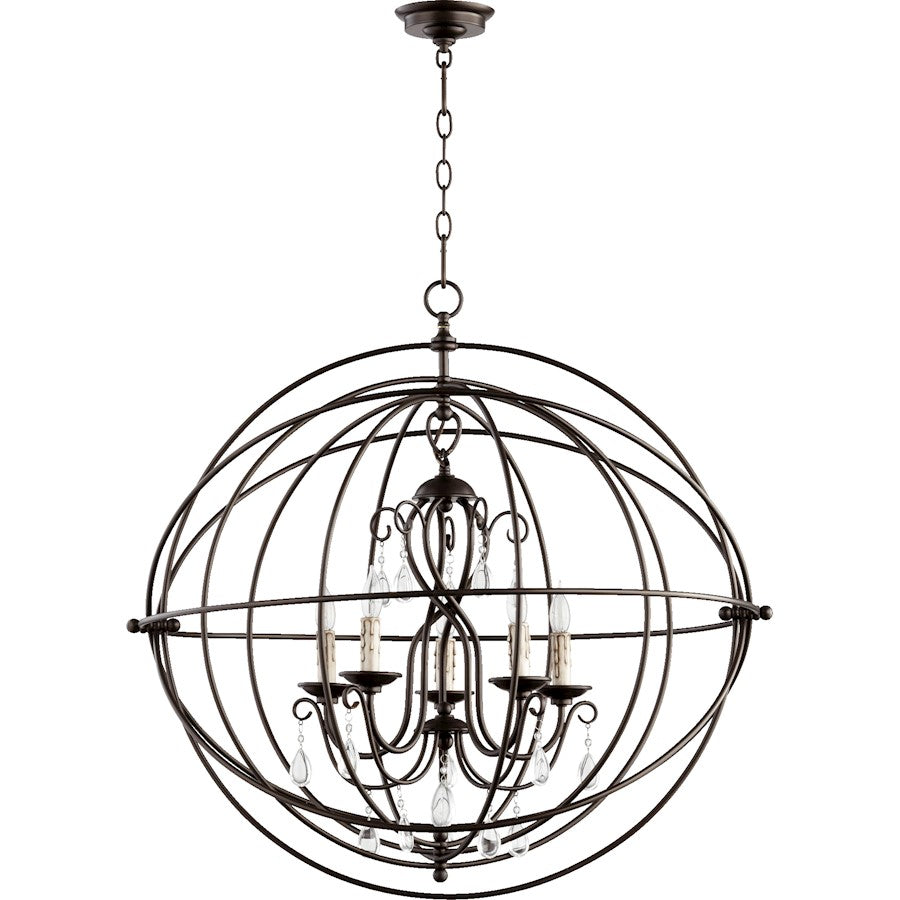 Candelabra Chandelier, Oiled Bronze