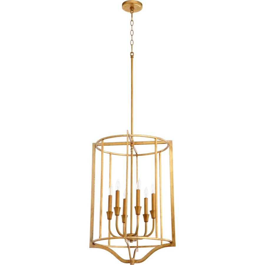 Quorum Marquee 6 Light Pendant, Gold Leaf - 6814-6-74