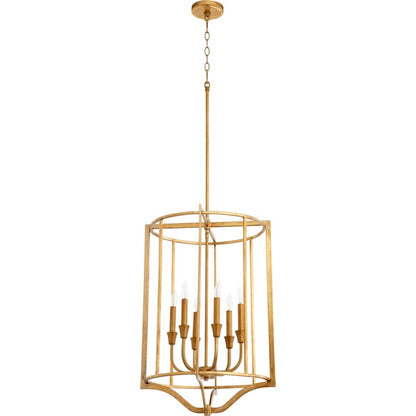 Quorum Marquee 6 Light Pendant, Gold Leaf - 6814-6-74