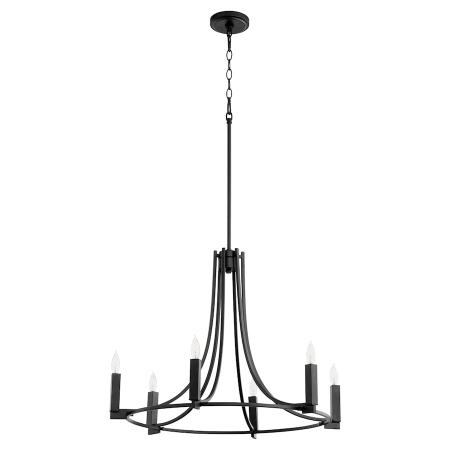 Quorum Olympus 6 Light Chandelier, Noir - 696-6-69