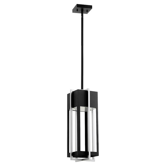 Quorum Al Fresco 1 Light 18" Pendant, Noir/Brushed Aluminum - 712-18-69