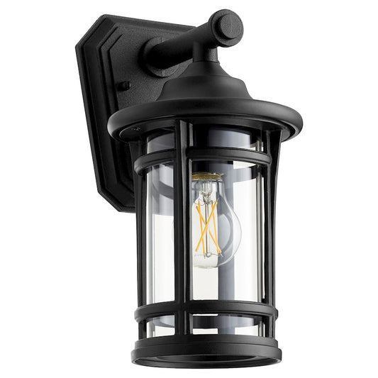 Quorum Haley 1 Light 12" Outdoor Lantern, Noir/Clear - 718-12-69