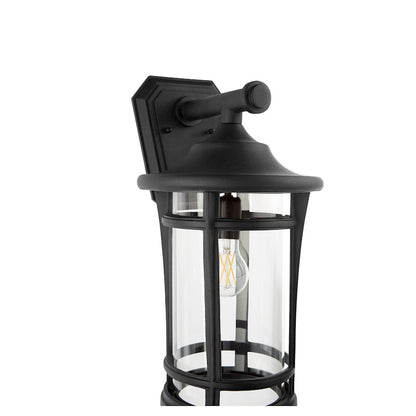 Quorum Haley 18" Outdoor Lantern, Noir/Clear