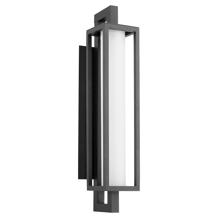 Quorum Parlor 28" LED Wall Mount, Textured Black/Satin Opal 753-28-69