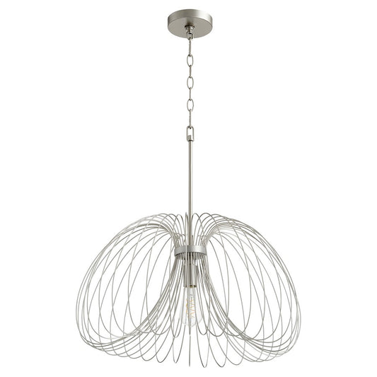 Quorum 1 Light 24" Pendant, Brushed Silver - 806-24-63