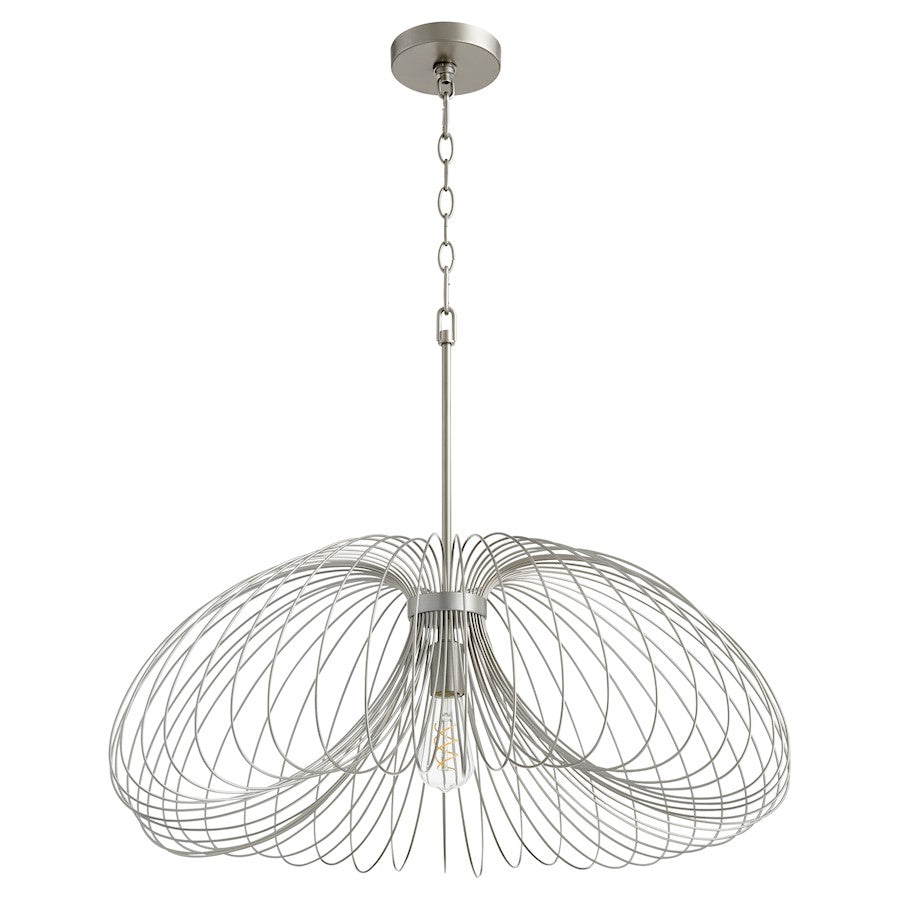 Quorum 1 Light 30" Pendant, Brushed Silver - 806-30-63