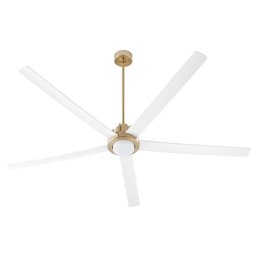 Quorum Revel 80" Patio Fan, Aged Brass/Studio White