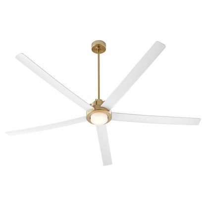 Quorum Revel 80" Patio Fan, Aged Brass/Studio White