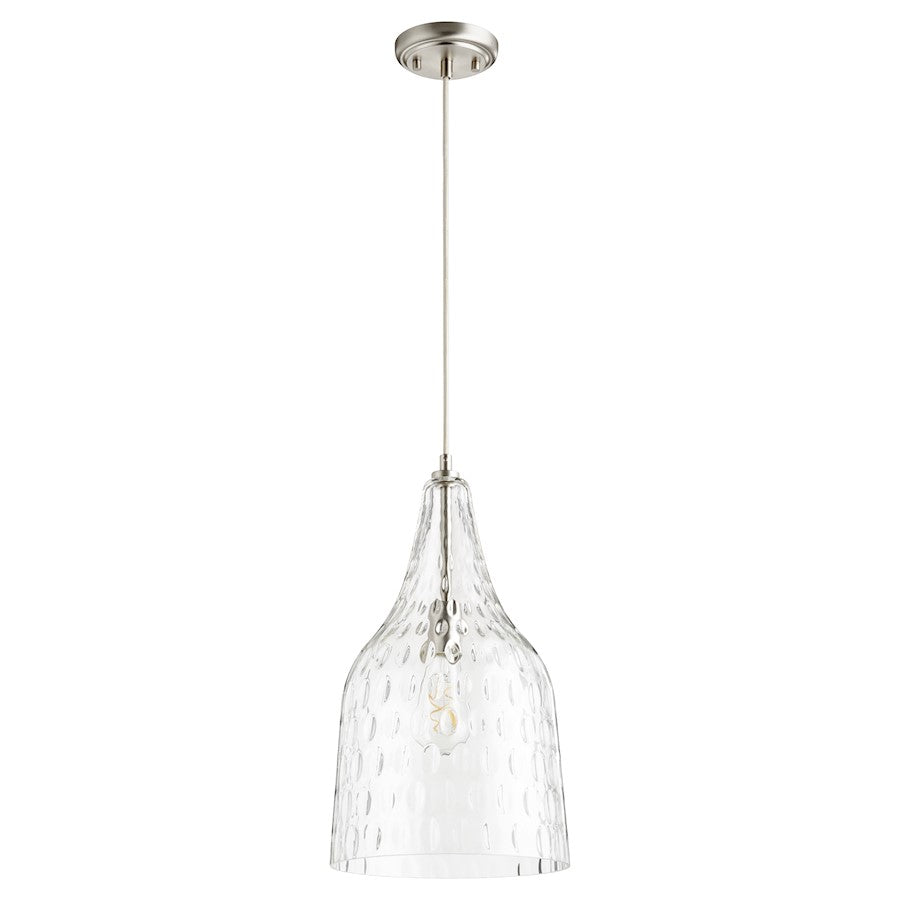 Quorum 1 Light 10" Pendant, Satin Nickel - 8142-65