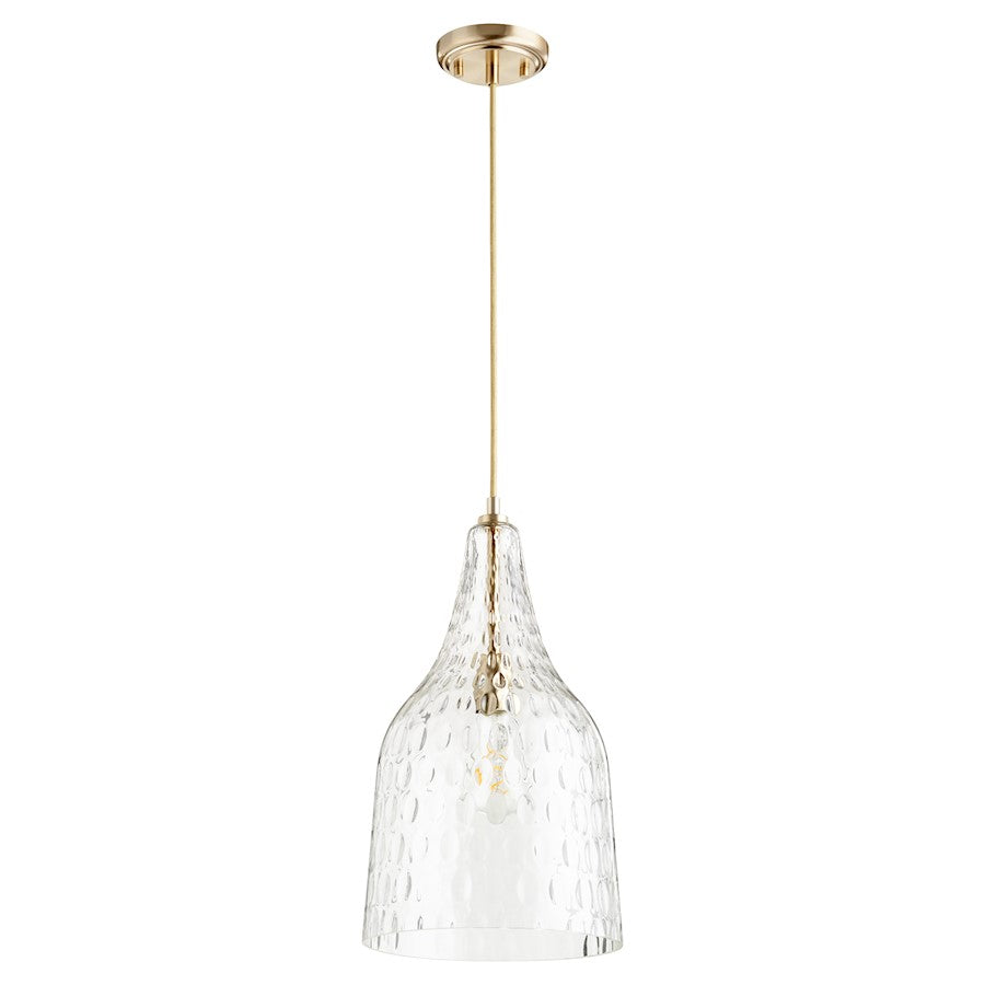 Quorum 1 Light 10" Pendant, Aged Brass - 8142-80