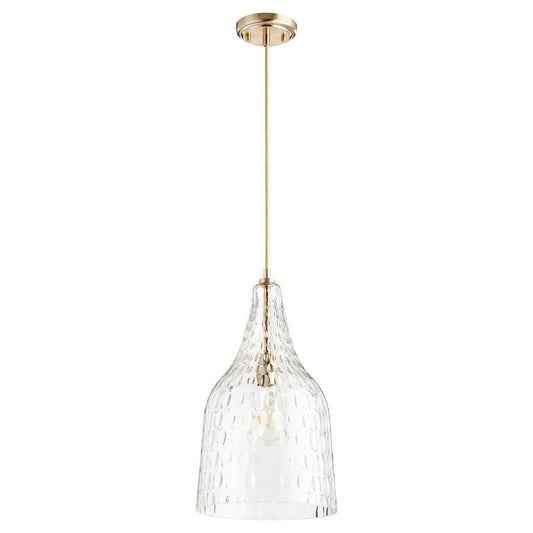 Quorum 1 Light 10" Pendant, Aged Brass - 8142-80