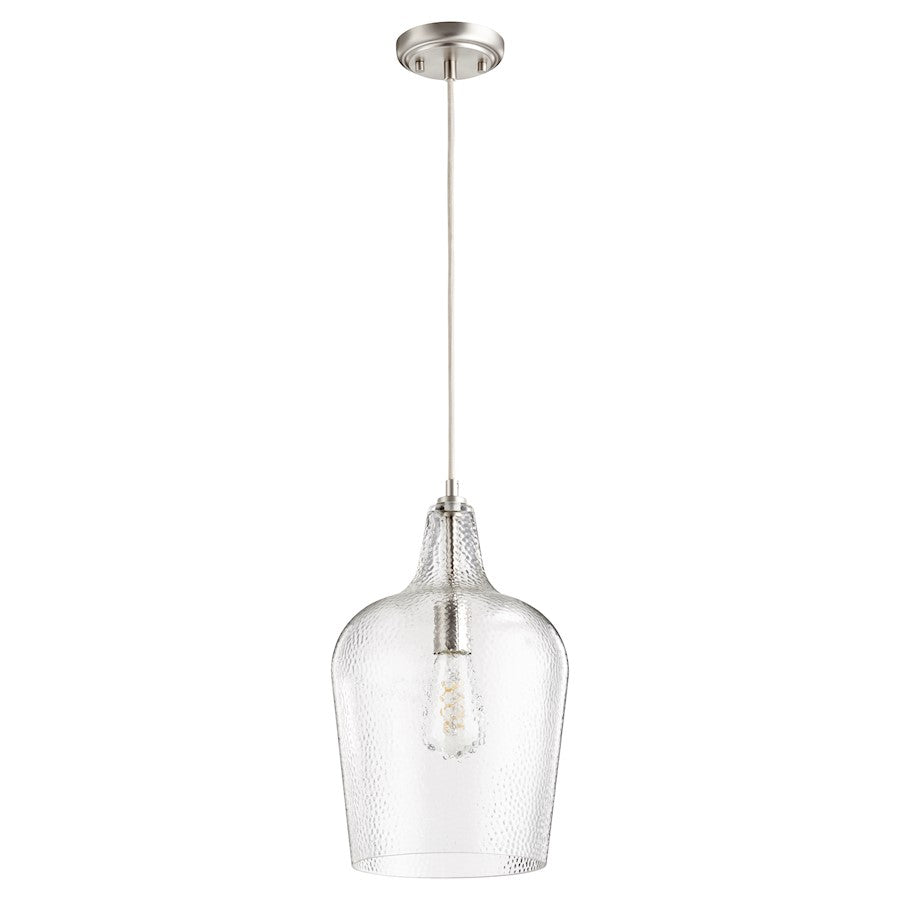 Quorum 1 Light 9.75" Pendant, Satin Nickel - 8143-65