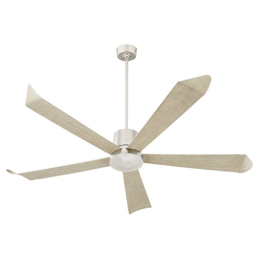 Quorum Rova 72" Patio Fan, Satin Nickel 82725-65