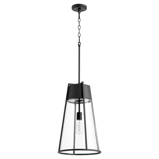 Quorum 1 Light 22" Pendant, Noir/Clear - 828-69