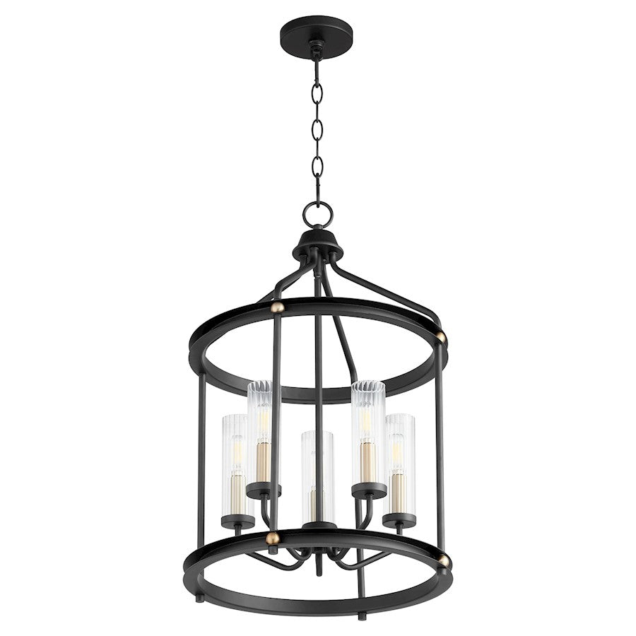 Quorum Empire 5 Light Entry Light, Noir/Aged Brass - 829-5-6980