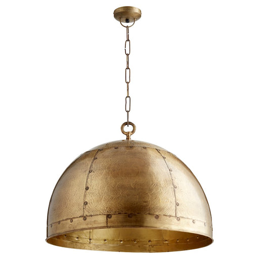 Quorum 1 Light Dome Pendant, Artisan's Brass - 85-75