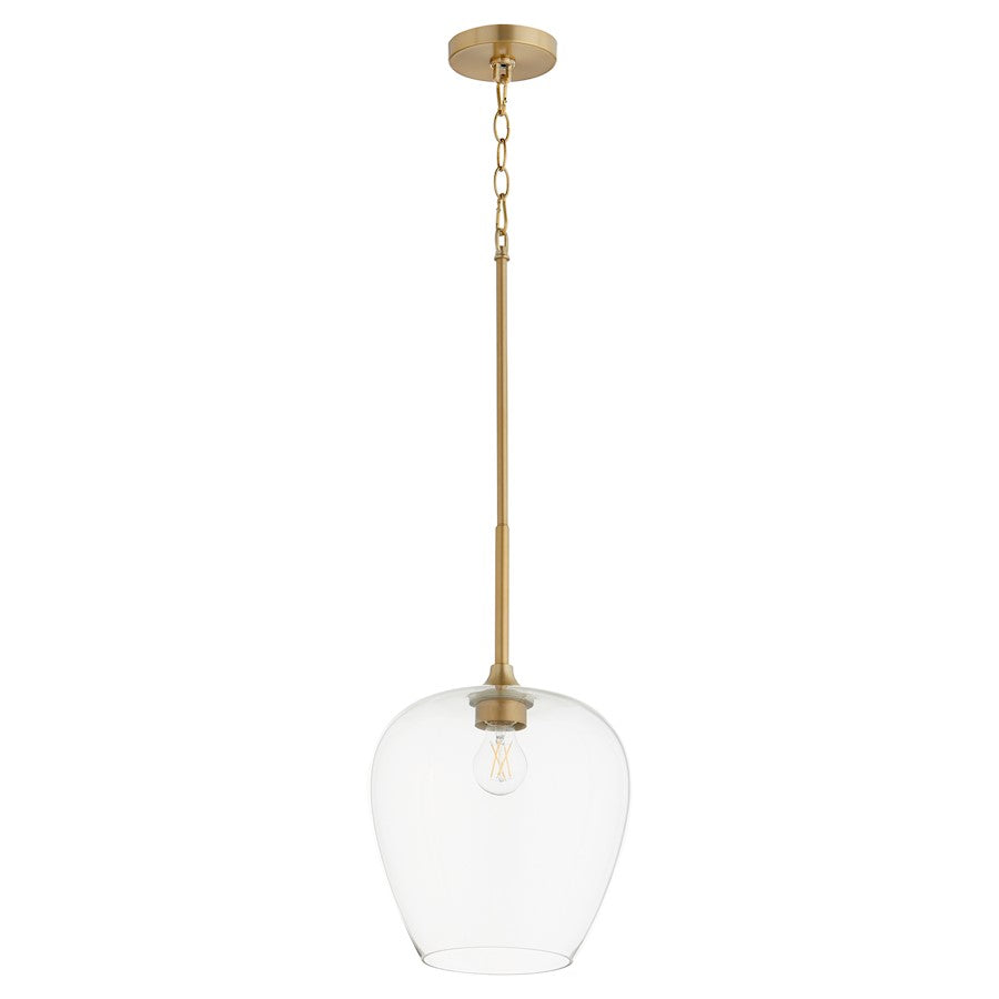 Quorum Veno 1 Light Pendant, Aged Brass - 858-80