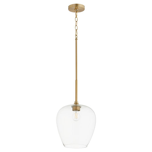 Quorum Veno 1 Light Pendant, Aged Brass - 858-80