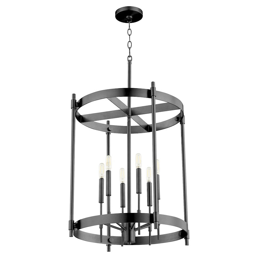 Quorum Hamilton 6 Light Entry, Matte Black/White 863-6-59