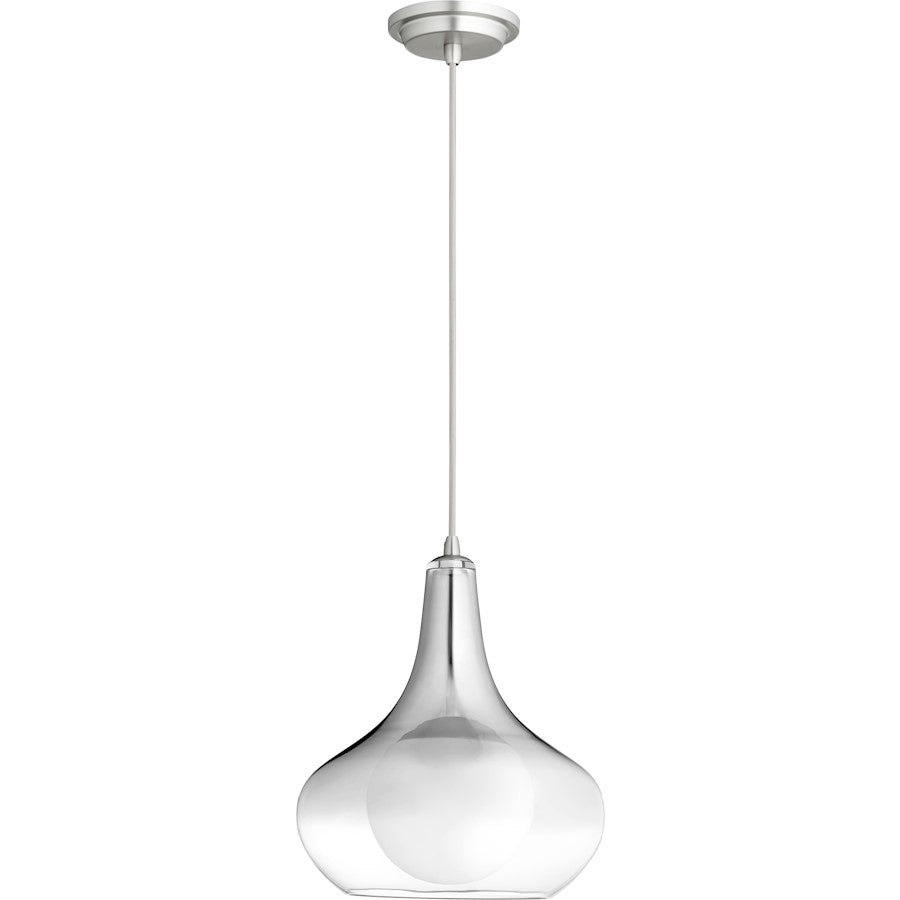 Pendant, Satin Nickel With Smoke Ombre