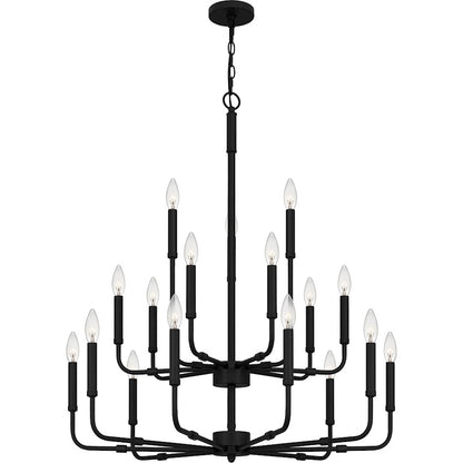 Quoizel Abner Chandelier, Matte Black