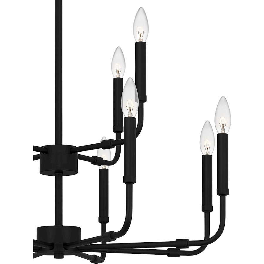 Quoizel Abner Chandelier, Matte Black