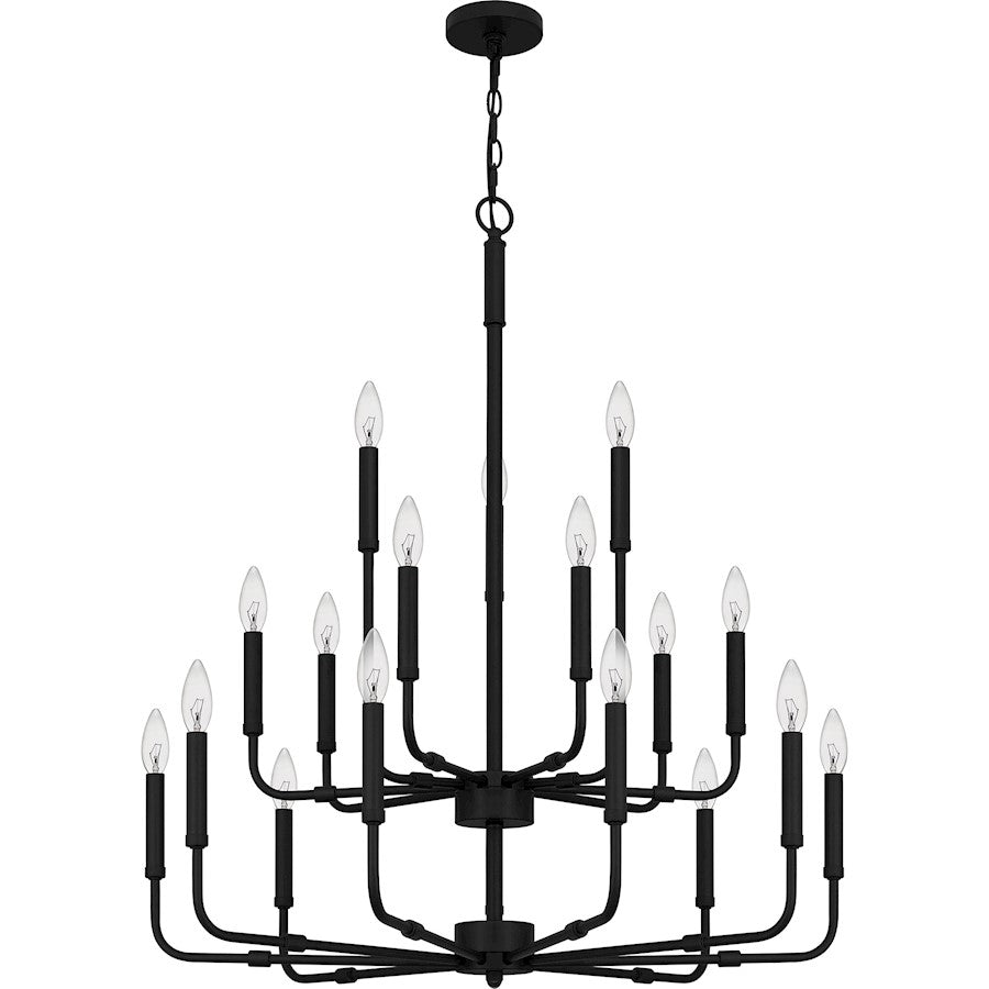 Quoizel Abner Chandelier, Matte Black