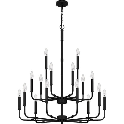 Quoizel Abner Chandelier, Matte Black