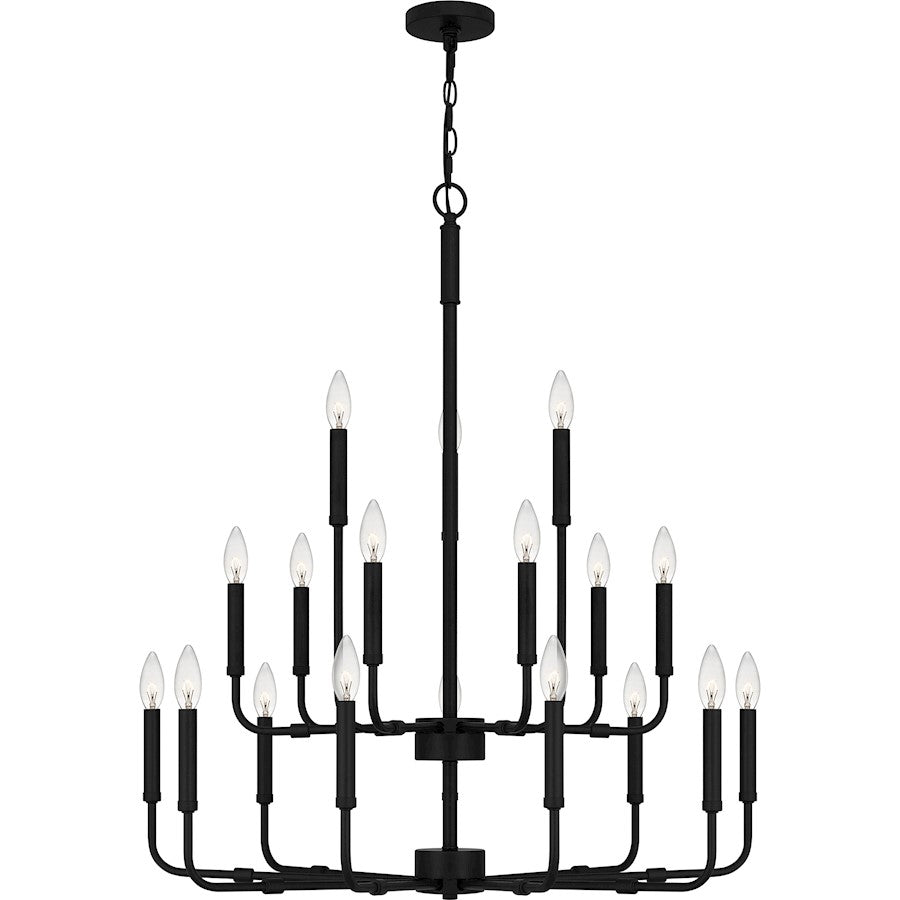 Quoizel Abner Chandelier, Matte Black