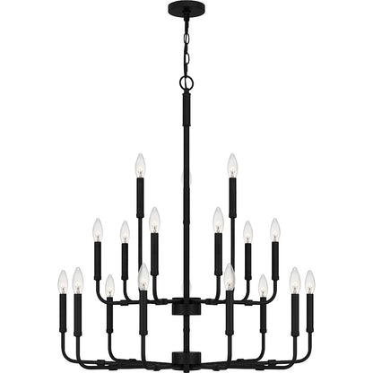 Quoizel Abner Chandelier, Matte Black