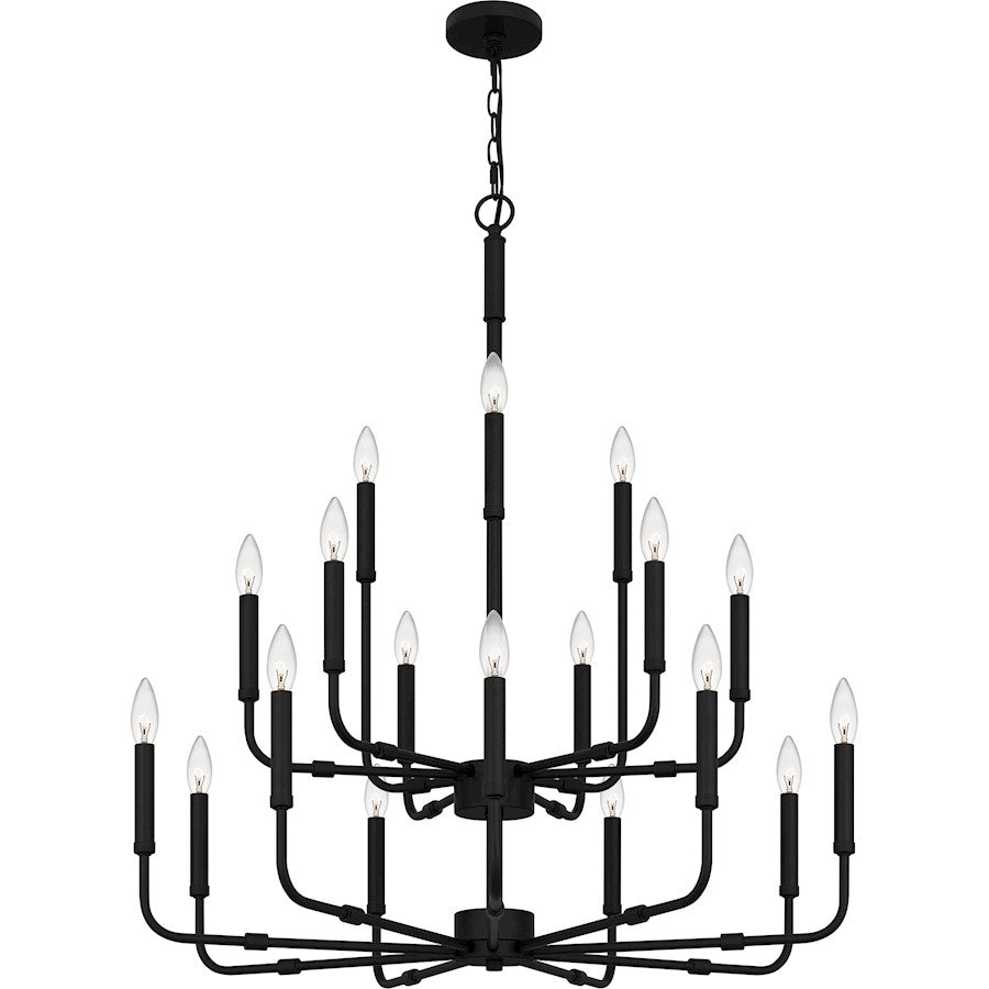 Quoizel Abner Chandelier, Matte Black