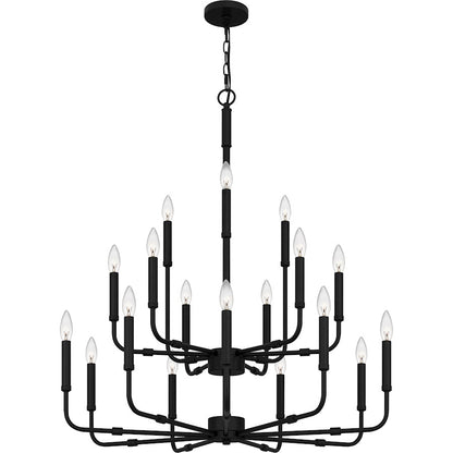 Quoizel Abner Chandelier, Matte Black