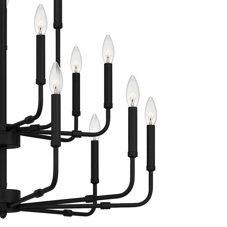 Quoizel Abner Chandelier, Matte Black