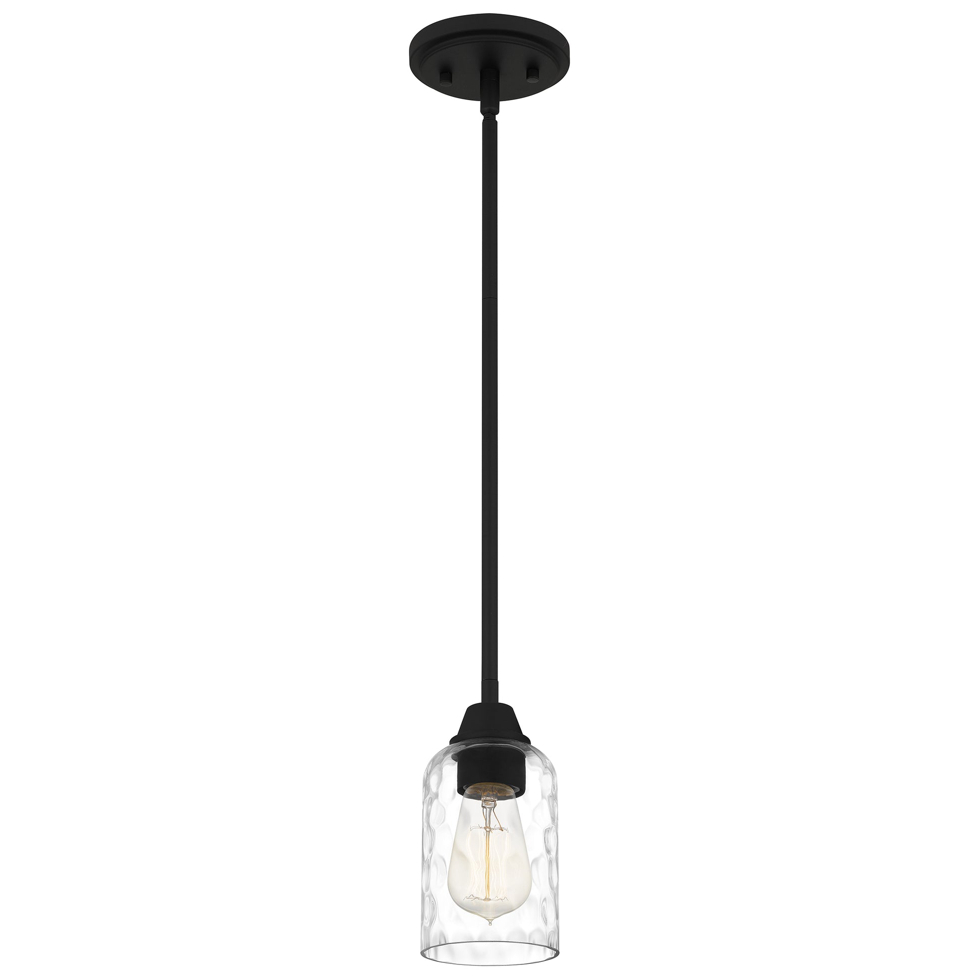 Quoizel Acacia 1 Light Mini Pendant, Brushed Nickel/Clear Water - ACA1504BN