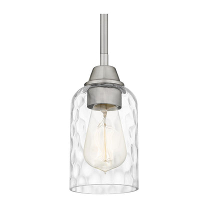 1 Light Mini Pendant, Clear Water